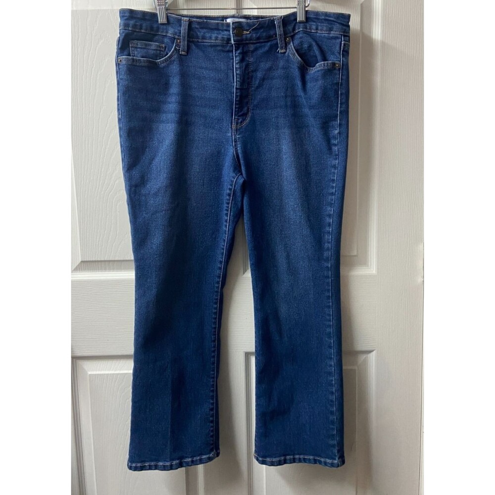 Crown & Ivy Demi Bootcut Denim Jeans Womens 14 Blue Midrise